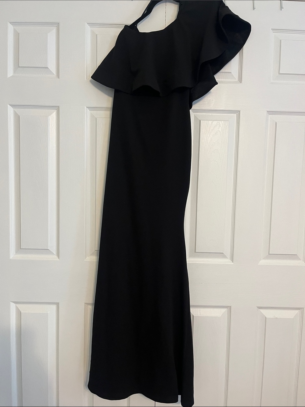 Lulu's Black One-Shoulder Ruffle Gown - Picture 3 of 5